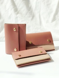 Double card wallet-rose pink